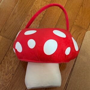 Red Polka Dot Mushroom Plush basket
